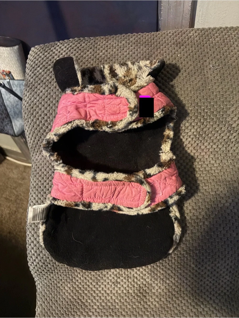 Kids Pink Quilted Faux Fur-Trim Pet Coat